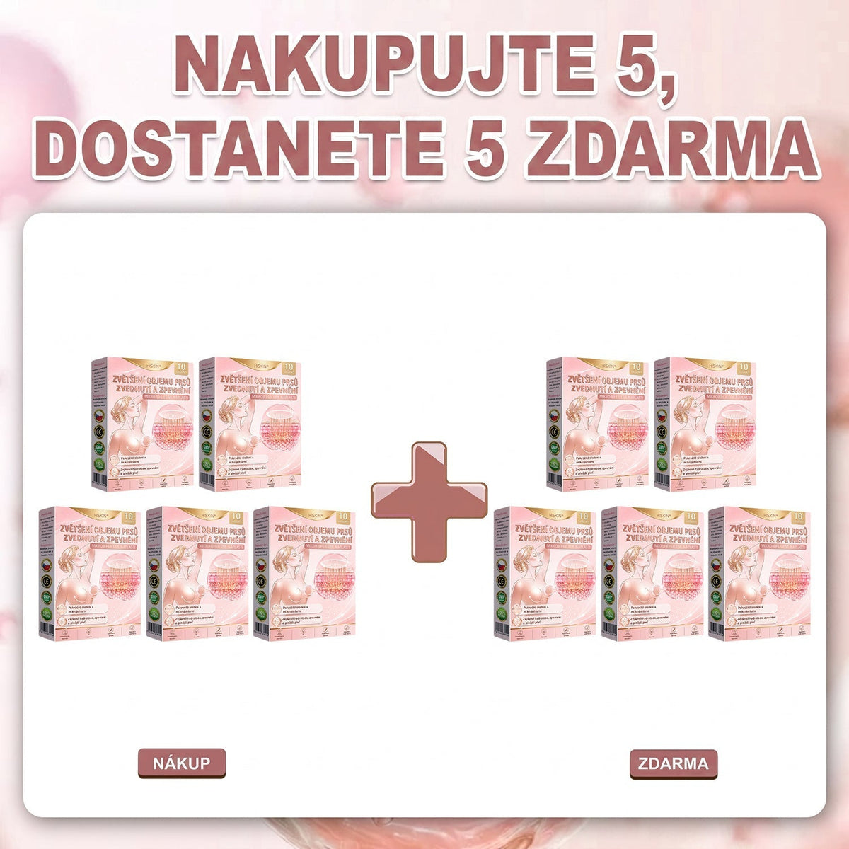 💯HISKIN® Mikroneedlová náplast pro podporu objemu, lifting a pevnost prsou