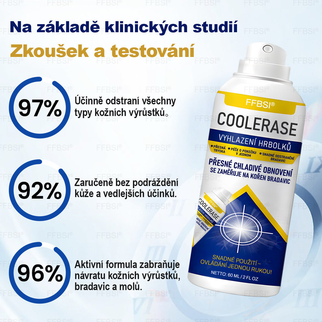 FFBSI® CoolErase Sprej pro regeneraci pokožky (Bradavice, Puchýře, Ekzém, Lupy, Kožní keratózy, Akné, Kožní výrůstky, Jizvy, Mateřská znaménka)