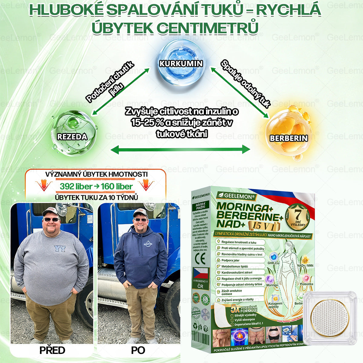 𝐆𝐞𝑒𝑙𝑒𝐦𝐨𝐧® 🥂 Glum𝐚𝐬𝐞tide 15 v 1 – Zeštíhlující nano mikrojihlový náplas(Pouze jednou denně, viditelné změny již za 7 dní)  Určeno pro osoby s obezitou, diabetem, spánkovou apnoe