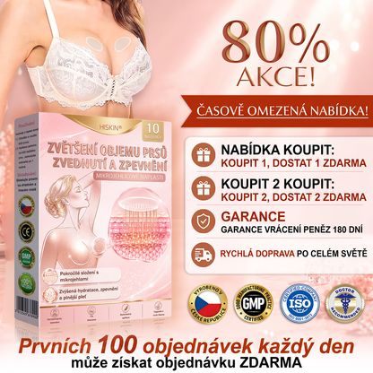 💯HISKIN® Mikroneedlová náplast pro podporu objemu, lifting a pevnost prsou
