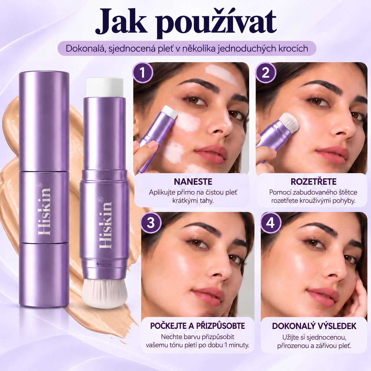 🔥 POSLEDNÍ 2 HODINY · SLEVA 80 %!  Hiskin® 2 v 1 tónovací make-up v tyčince | Zakrývá stařecké skvrny, vyhlazuje jemné vrásky a hydratuje pleť – s vestavěným štětcem pro mladistvý a zářivý vzhled!