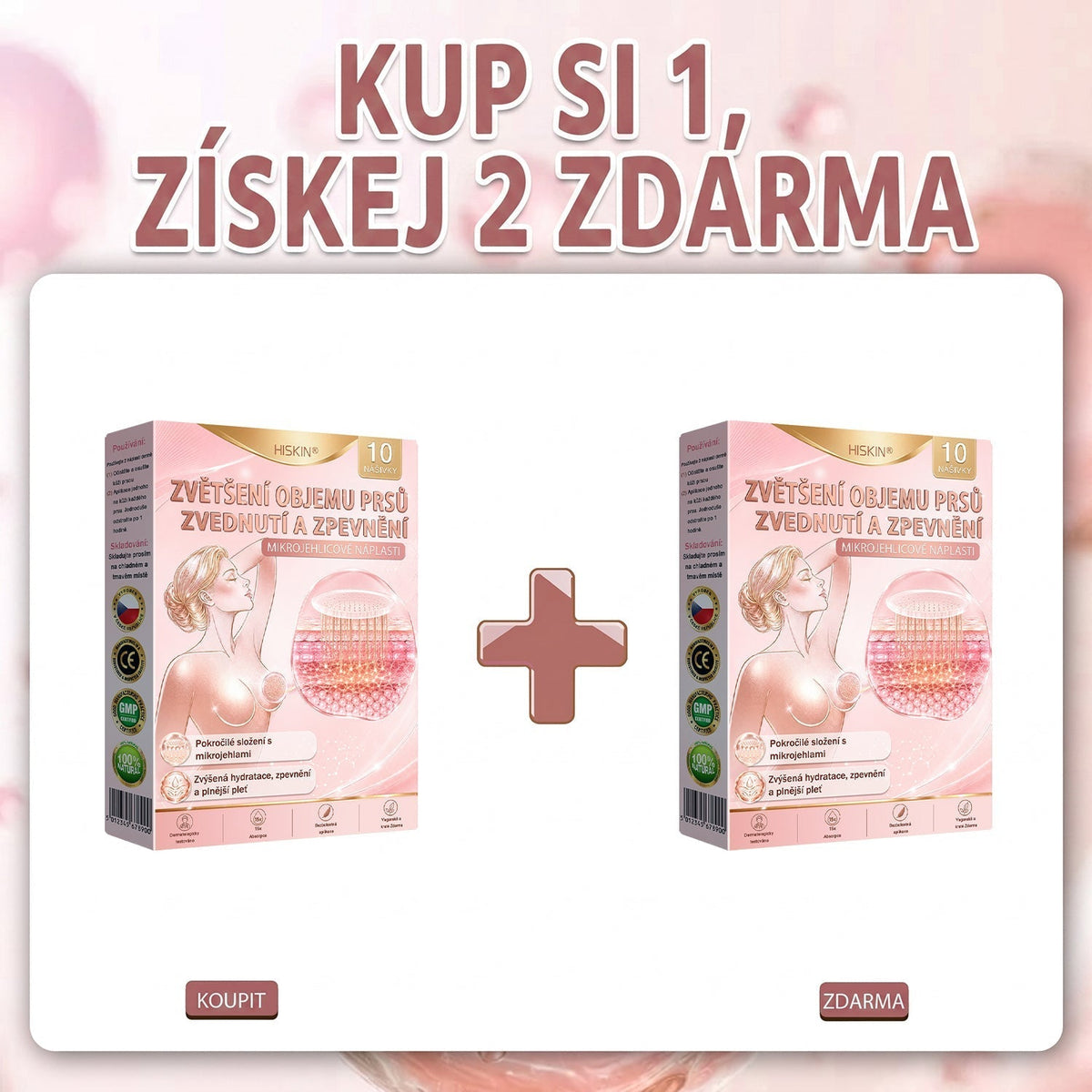 💯HISKIN® Mikroneedlová náplast pro podporu objemu, lifting a pevnost prsou