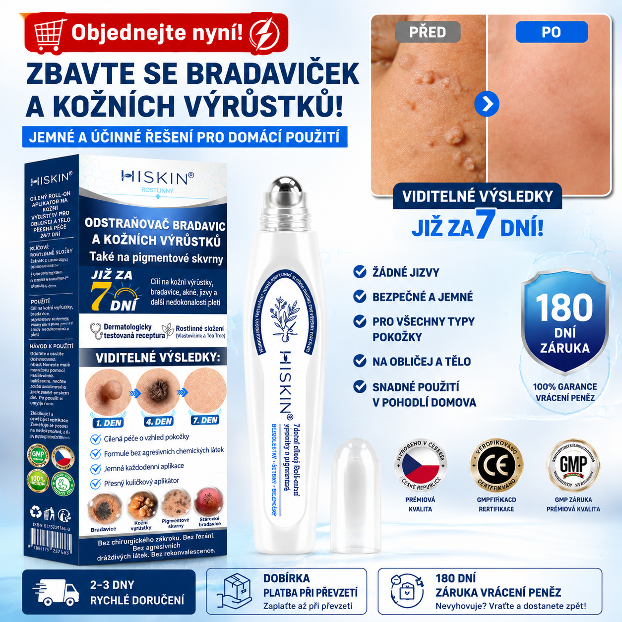 Oficiální značkový obchod | 💖Hiskin® 7denní odstraňovač skvrn a pigmentových skvrn (Bezbolestný rollerball bez jizev)🐬